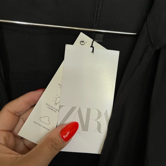 Zara | NWT! Black faux wrap mini long sleeve dress size: 2XL - Picture 4 of 6